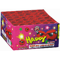 Fireworks - 200G Multi-Shot Cake Aerials - 36 Shot Happy