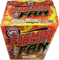 Fireworks - 500G Firework Cakes - Flamin Fan 15 Shot 500g Fireworks Cake