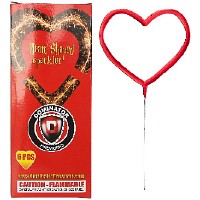 Fireworks - Sparklers - Heart Shaped Sparklers 6 Piece